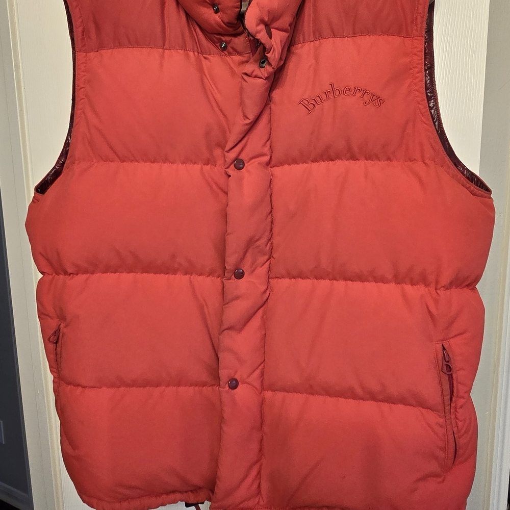 Burberry Red Quilted Puffer Vest